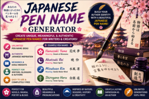 Japanese Pen Name Generator | Creative Author Names
