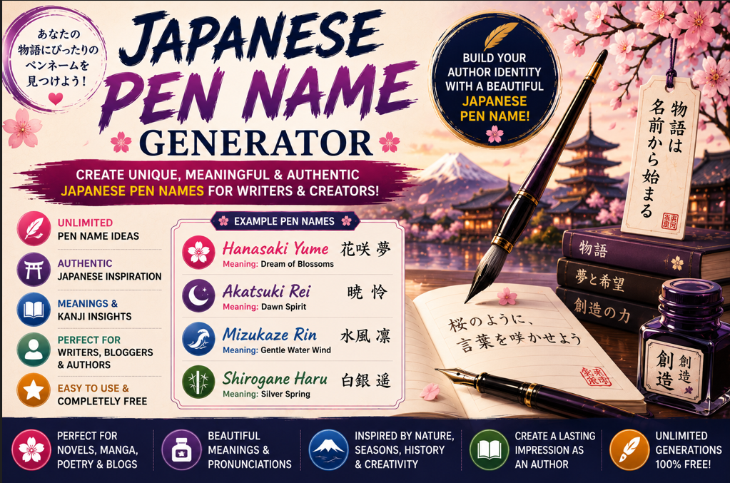 Japanese Pen Name Generator